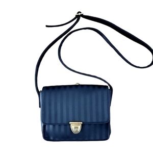 NINE West Navy Two Toned Striped Crossbody